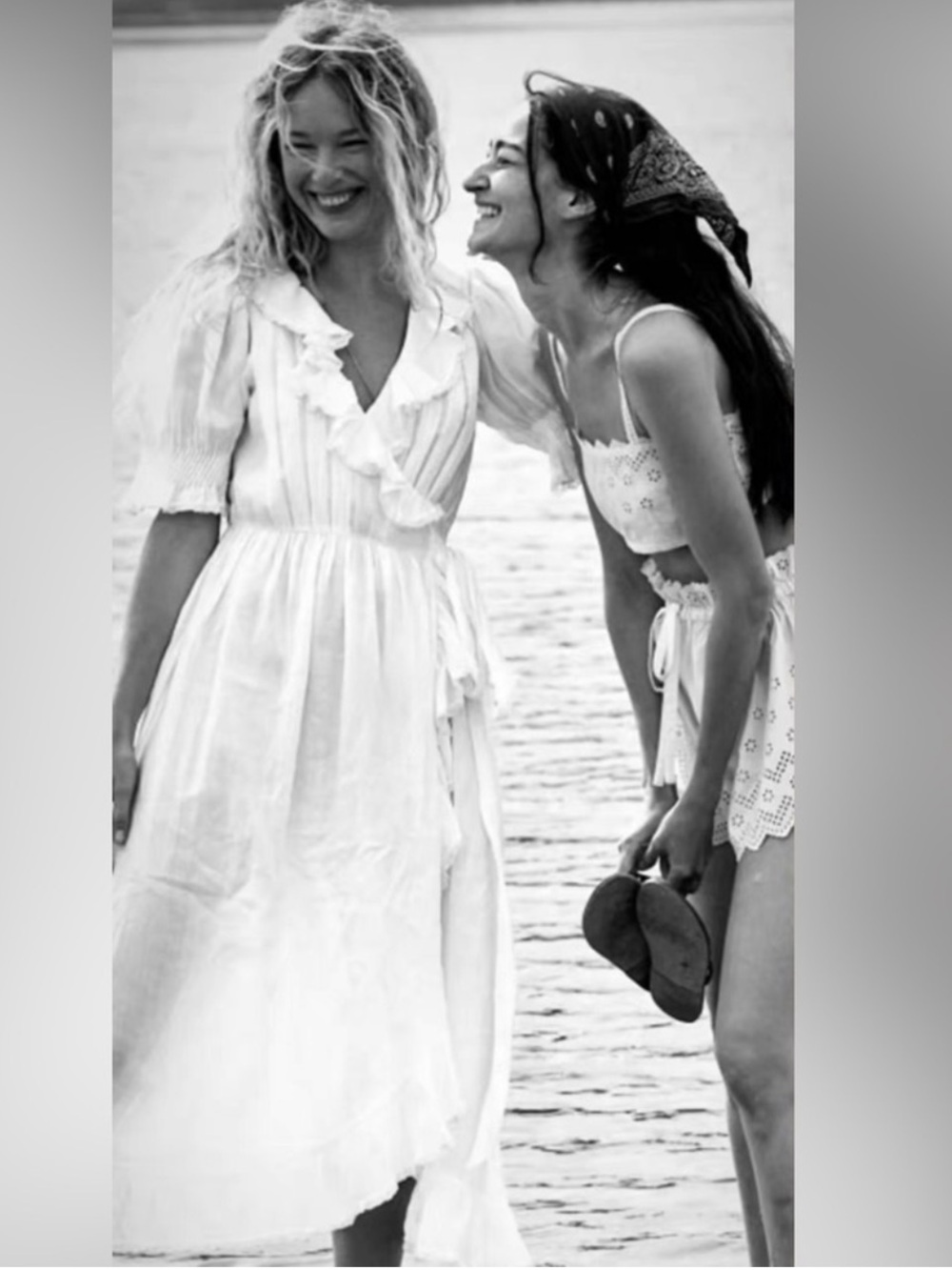 Doen Dress - White Ruffled Wrap Sun Dress - Small - Picture 3 of 8